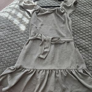 DKNY Beige/Taupe Dress with Tie Waist
